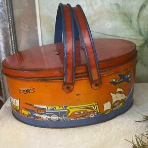 Ohio Art Transportation Lunch Pail Box Tin Lithograph 1930s